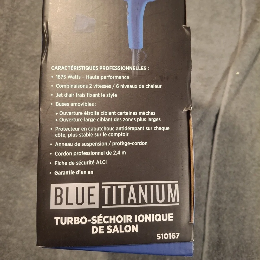 Hot Shot Tools Blue Titanium Turbo Ionic Salon Dryer